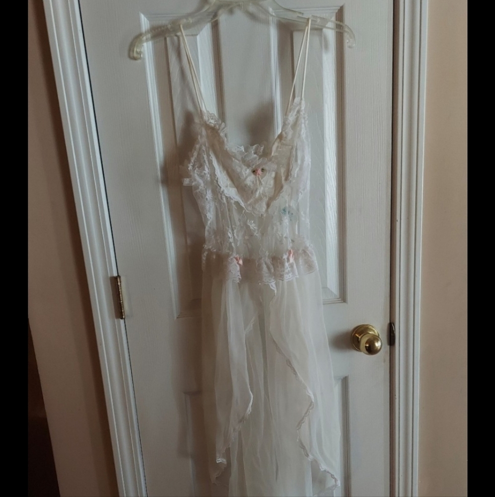 NWOT 1989 NAN FLOWER BRIDAL LINGERIE NIGHT GOWN MEDIUM 6-8 RARE NEW VINTAGE!
